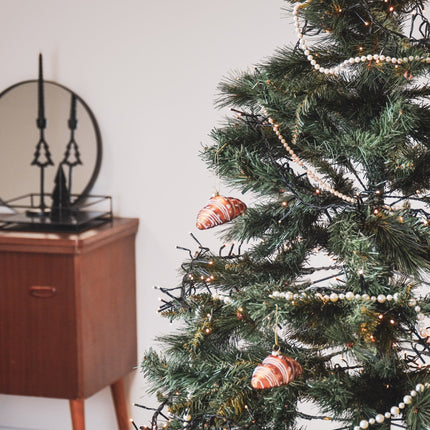 Kerstversiering - Kersthanger - Croissant - Glas - Bruin - 9,5x5x4,5cm