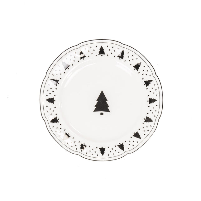 Ontbijtbord - Kerstboom - Newbone China - Ø19,5cm