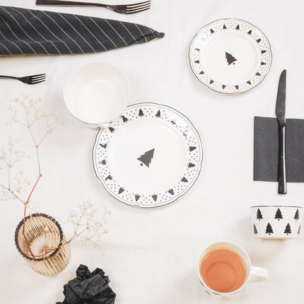 Ontbijtbord - Kerstboom - Newbone China - Ø19,5cm