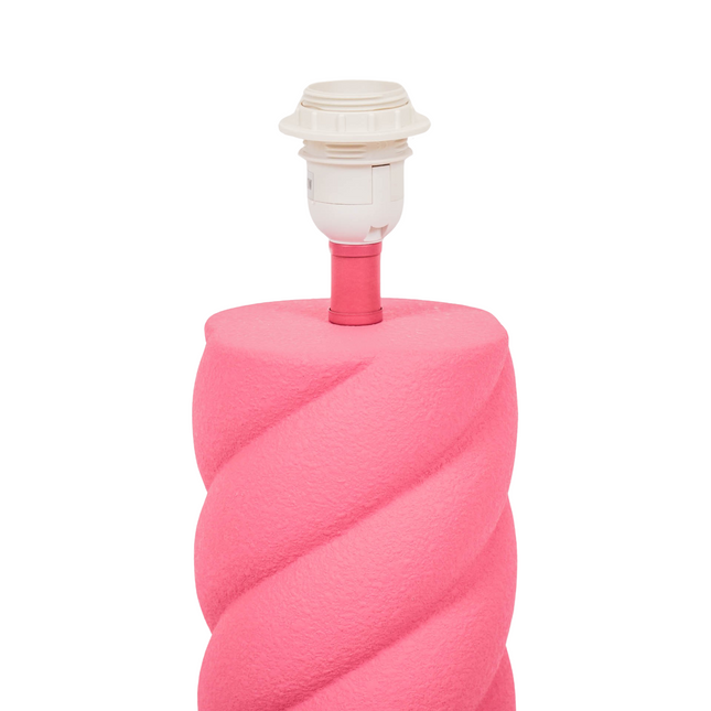 Tafellamp -  Gedraaide Spek - Keramiek - Neon Roze - 12x12x28cm