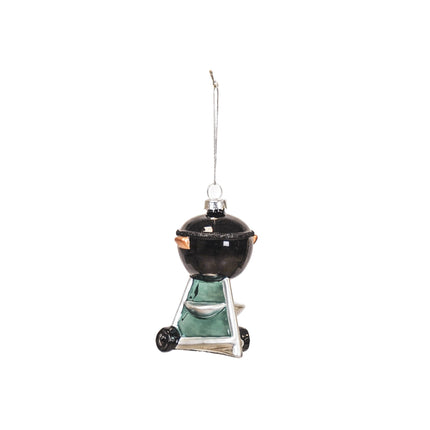 Kerstversiering - Kersthanger - Barbecue - Glas - Zwart - 5x5x9,5cm