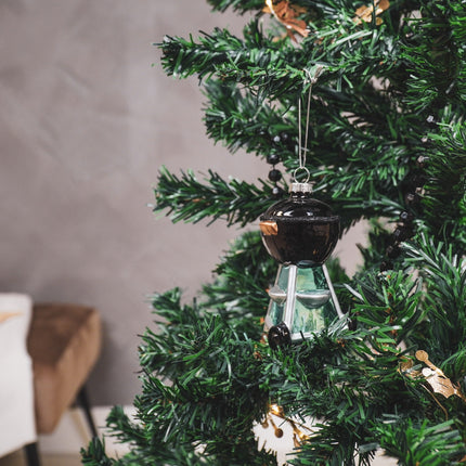 Kerstversiering - Kersthanger - Barbecue - Glas - Zwart - 5x5x9,5cm