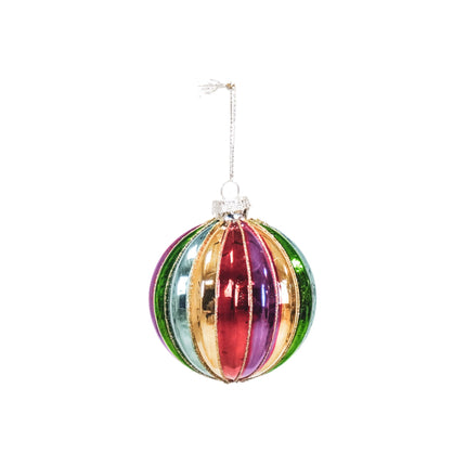 Kerstversiering - Kersthanger - Rond - Glas - Gekleurd - 8x8cm