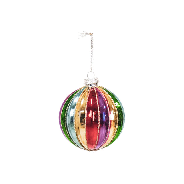 Kerstversiering - Kersthanger - Rond - Glas - Gekleurd - 8x8cm