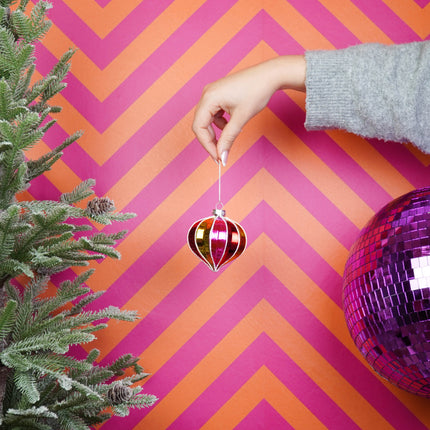 Kerstversiering - Kersthanger - Rond - Glas - Gekleurd - 8x8cm