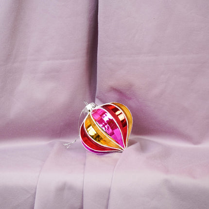 Kerstversiering - Kersthanger - Rond - Glas - Gekleurd - 8x8cm