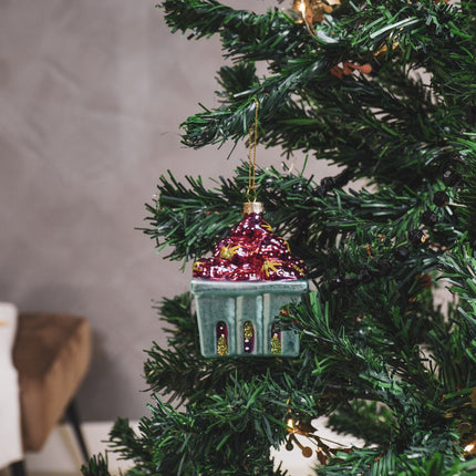 Kersthanger - Aardbei - Glas - Rood - 7x7x9,5cm