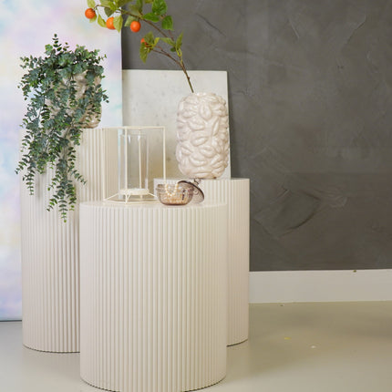 Bijzettafel /Pilaar- Cilinder- MDF - Zand - 30x30x54cm