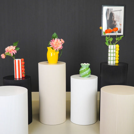 Bijzettafel /Pilaar- Cilinder- MDF - Zand - 30x30x54cm