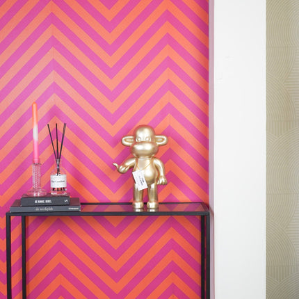 Ornament - Hang loose Aap Beeld 'The Legend' - Polyresin - Goud - 20,5x13,5x35cm