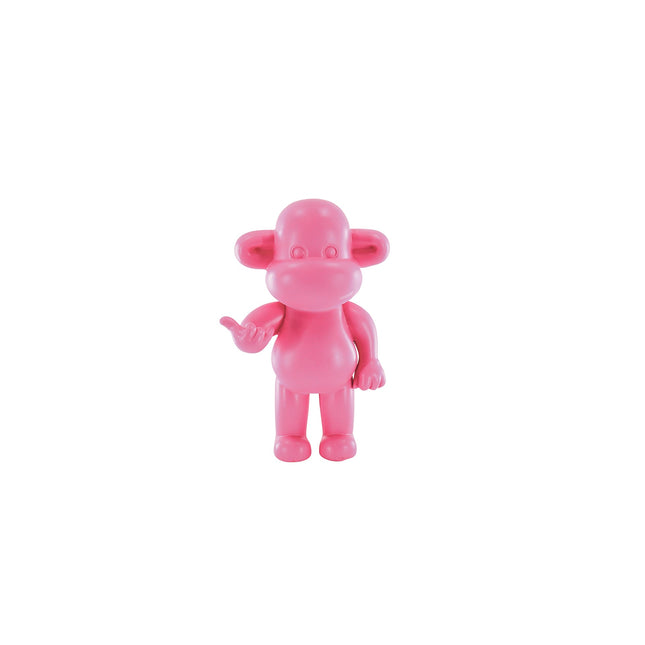 Ornament - Hang loose Aap Beeld 'The Legend' - Polyresin - Roze - 20,5x13,5x35cm