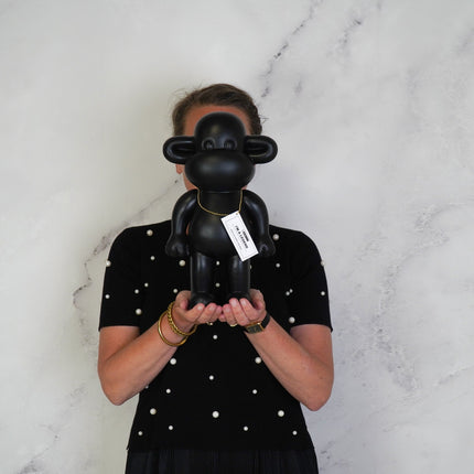 Ornament - Aap Beeld 'The Legend' - Polyresin - Zwart - 20,5x13,5x35cm