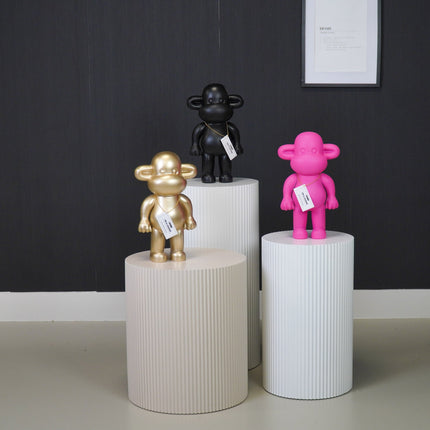 Ornament - Aap Beeld 'The Legend' - Polyresin - Zwart - 20,5x13,5x35cm