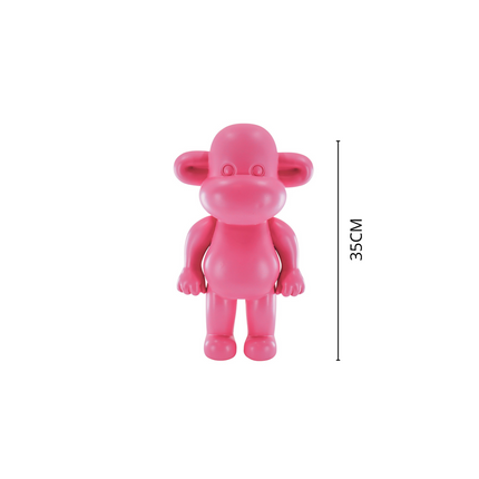 Ornament - Aap Beeld 'The Legend' - Polyresin - Roze - 20,5x13,5x35cm