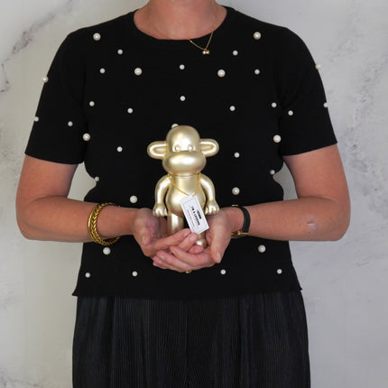 Ornament - Aap Beeld 'The Legend' - Polyresin - Goud - 11x7x19cm