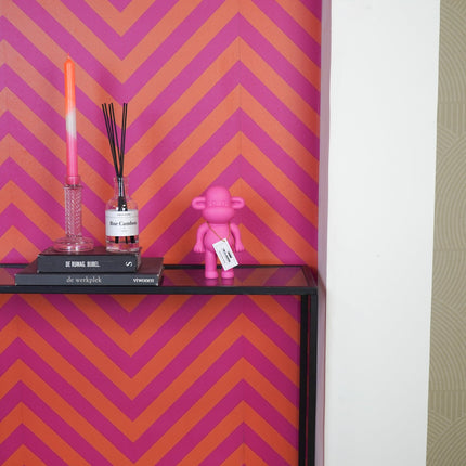 Ornament - Aap Beeld 'The Legend' - Polyresin - Roze - 11x7x19cm