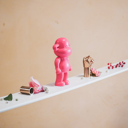 Ornament - Aap Beeld 'The Legend' - Polyresin - Roze - 11x7x19cm