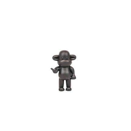 Ornament - Hang loose Aap Beeld 'The Legend' - Polyresin - Zwart - 11x7x19cm