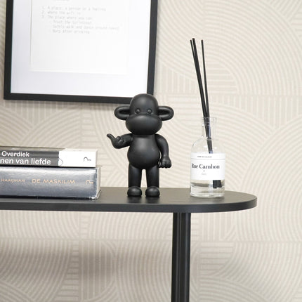 Ornament - Hang loose Aap Beeld 'The Legend' - Polyresin - Zwart - 11x7x19cm