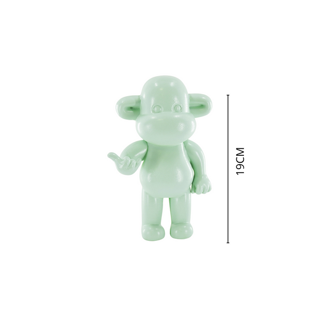 Ornament - Hang loose Aap Beeld 'The Legend' - Polyresin - Mintgroen - 11x7x19cm