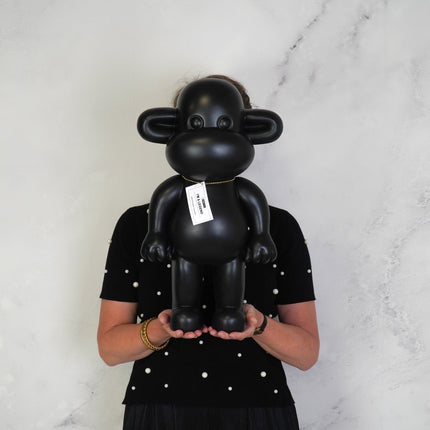 Ornament - Aap Beeld 'The Legend' -Polyresin - Zwart - 33x21x50cm