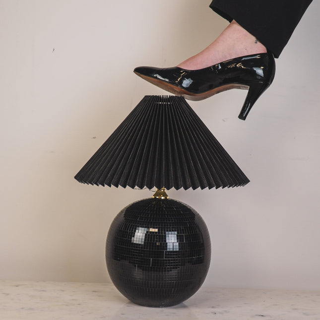 Tafel lamp - Disco Bol - Glas - Zwart - 20x20cm