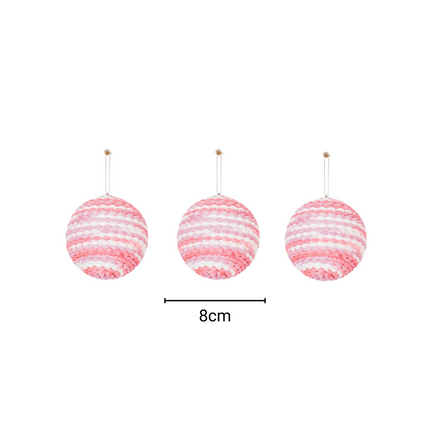 Kerst Hangers - Kerstballen - Foam - Fluor Roze - S3- 8 cm