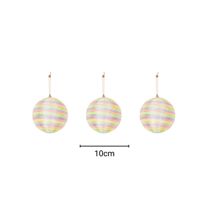 Kerst Hangers - Kerstballen - Foam - Fluor Kleuren - S3- 10 cm