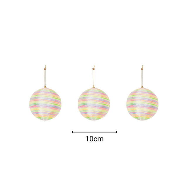 Kerst Hangers - Kerstballen - Foam - Fluor Kleuren - S3- 10 cm