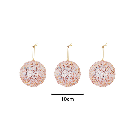 Kerst Hangers - Kerstballen - Foam -Roze Glitters  - S3- 10 cm
