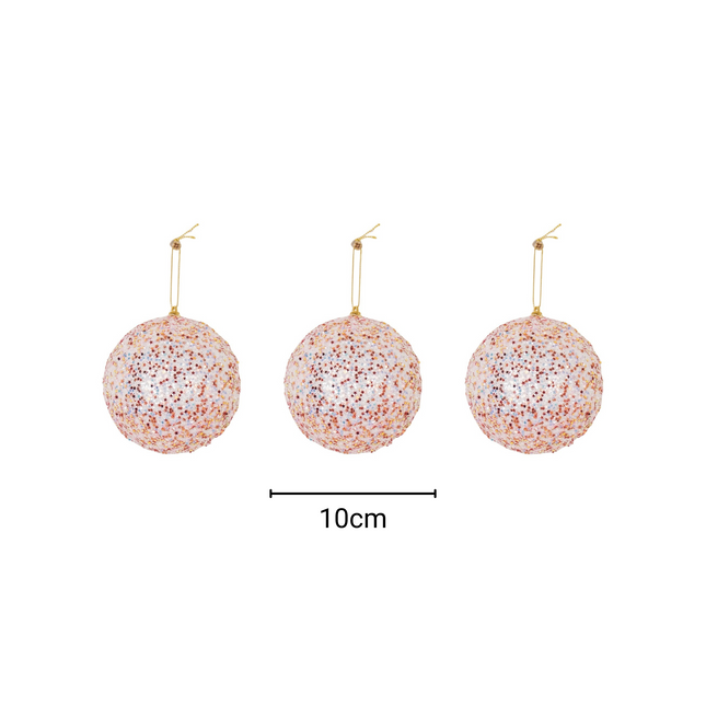 Kerst Hangers - Kerstballen - Foam -Roze Glitters  - S3- 10 cm