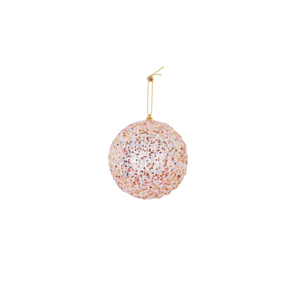 Kerst Hangers - Kerstballen - Foam -Roze Glitters  - S3- 10 cm