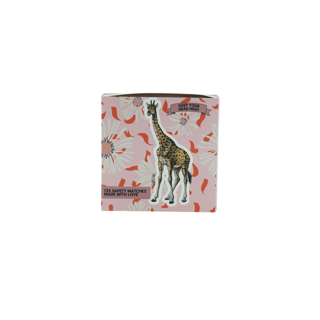 Lucifers- Lucifer Doosje Giraffe - Roze- 11x11x3cm