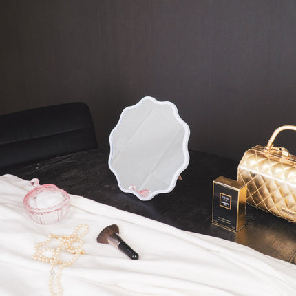 Mirror - Make up Mirror- Weaving Round - Metal - Lilac -  25x1x25cm