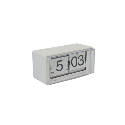 Klok- Kast Klok Flip Over- Wit - 22x13x11,5cm