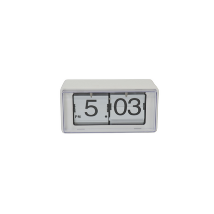 Klok- Kast Klok Flip Over- Wit - 22x13x11,5cm