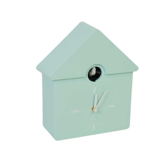 Klok- Wandklok Koekoeksklok - Light Green- 24x27x9cm