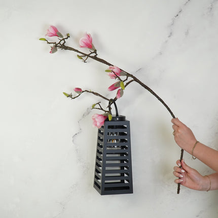 Lamp- Lantaarn/ Windlicht - Solar - Metaal - Zwart - 14x14x32,5cm