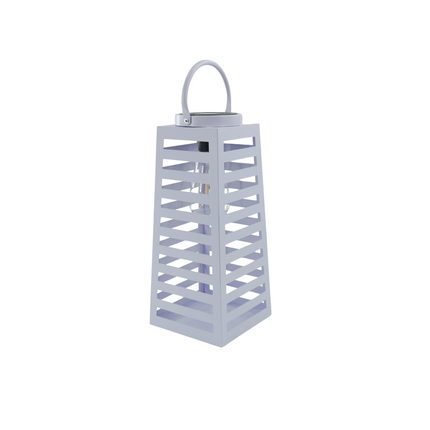 Lamp- Lantaarn/ Windlicht - Solar - Metaal - Lila - 14x14x32,5cm