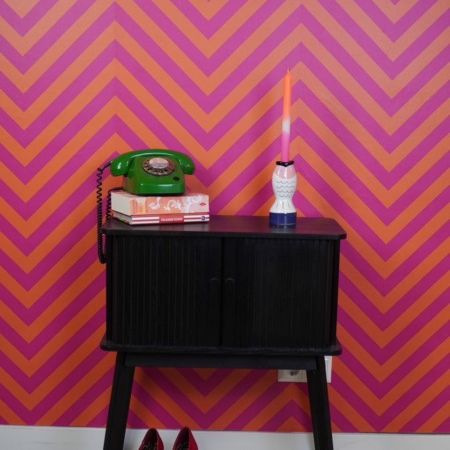 Kaarshouder- Kandelaar - Vis - Dolomiet - Blauw/Wit/Roze - 7x7x16,5cm