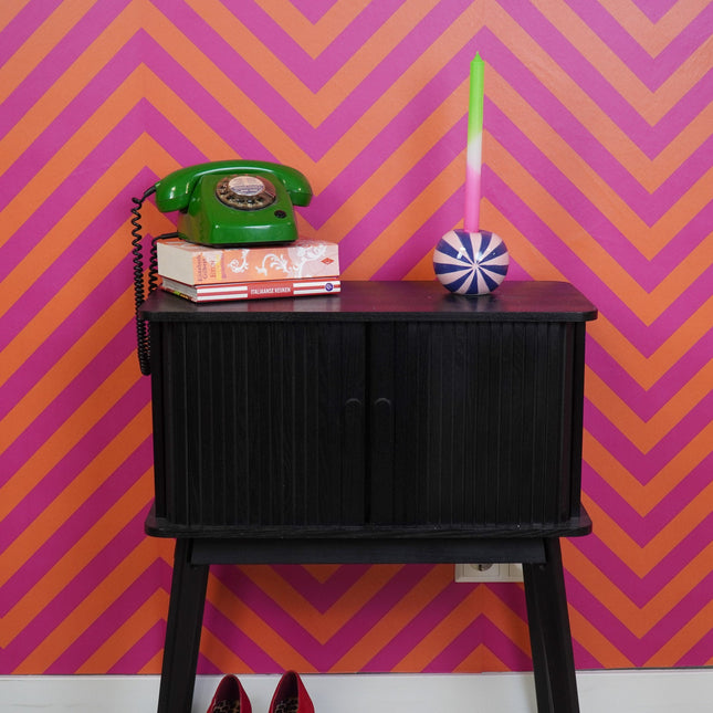 Kaarshouder - Kandelaar Swirl- Dolomiet - Roze/Violet - 10x10x10cm