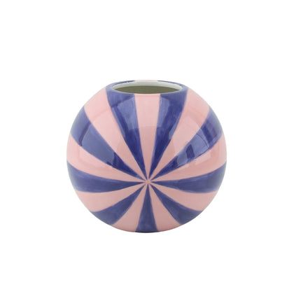 Vaas - Bloemenvaas Swirl- Dolomiet - Roze/Violet- 15x15x13,5cm