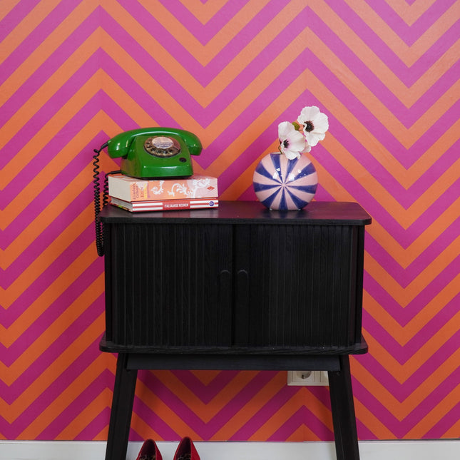 Vaas - Bloemenvaas Swirl- Dolomiet - Roze/Violet- 15x15x13,5cm