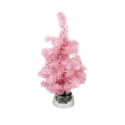 Kunstboom - Kerstboom met led lampjes - Kunststof - Roze - 50 cm