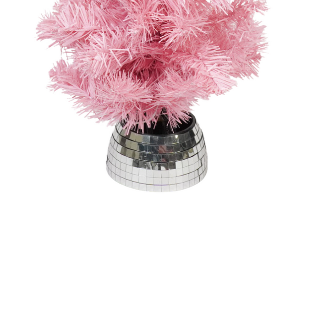 Kunstboom - Kerstboom met led lampjes - Kunststof - Roze - 50 cm