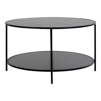 Vita salontafel - salontafel, zwart, zwart frame ø80 x 45 cm