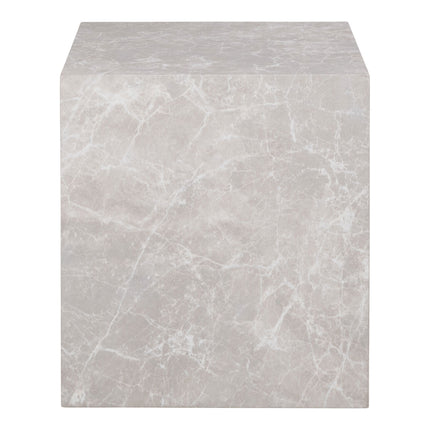 Prague bijzettafel - bijzettafel, marmerlook, beige 40x40x45 cm