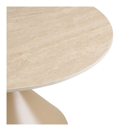 Annecy Salontafel - Salontafel, keramisch tafelblad/staal, travertin/zand ø70x41 cm