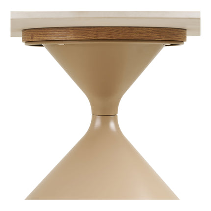 Annecy Salontafel - Salontafel, keramisch tafelblad/staal, travertin/zand ø70x41 cm
