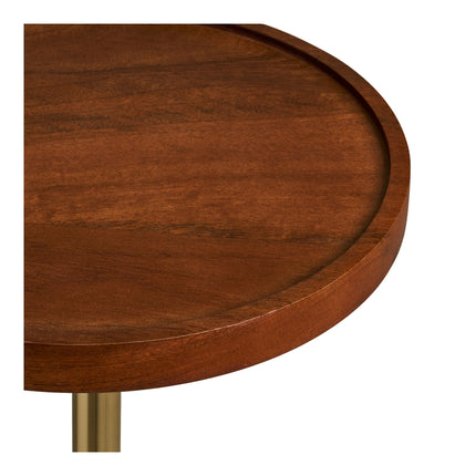Sirone bijzettafel - mangohout/staal, zwart/messinglook/donkerbruin Ø30x56 cm